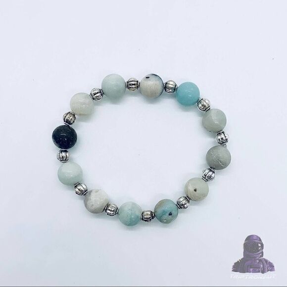 “Space Between” ~ Amazonite Beaded Bracelet - Picture 2 of 8